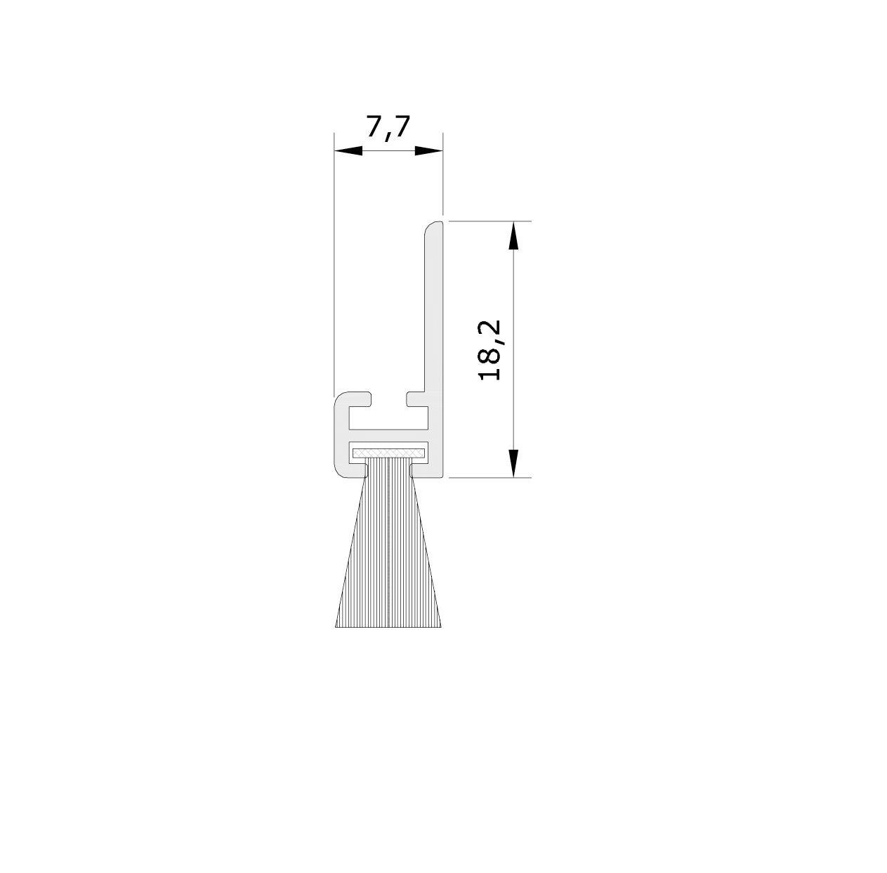 Misure standard (mm) per il paraspifferi Serie Comax 1250