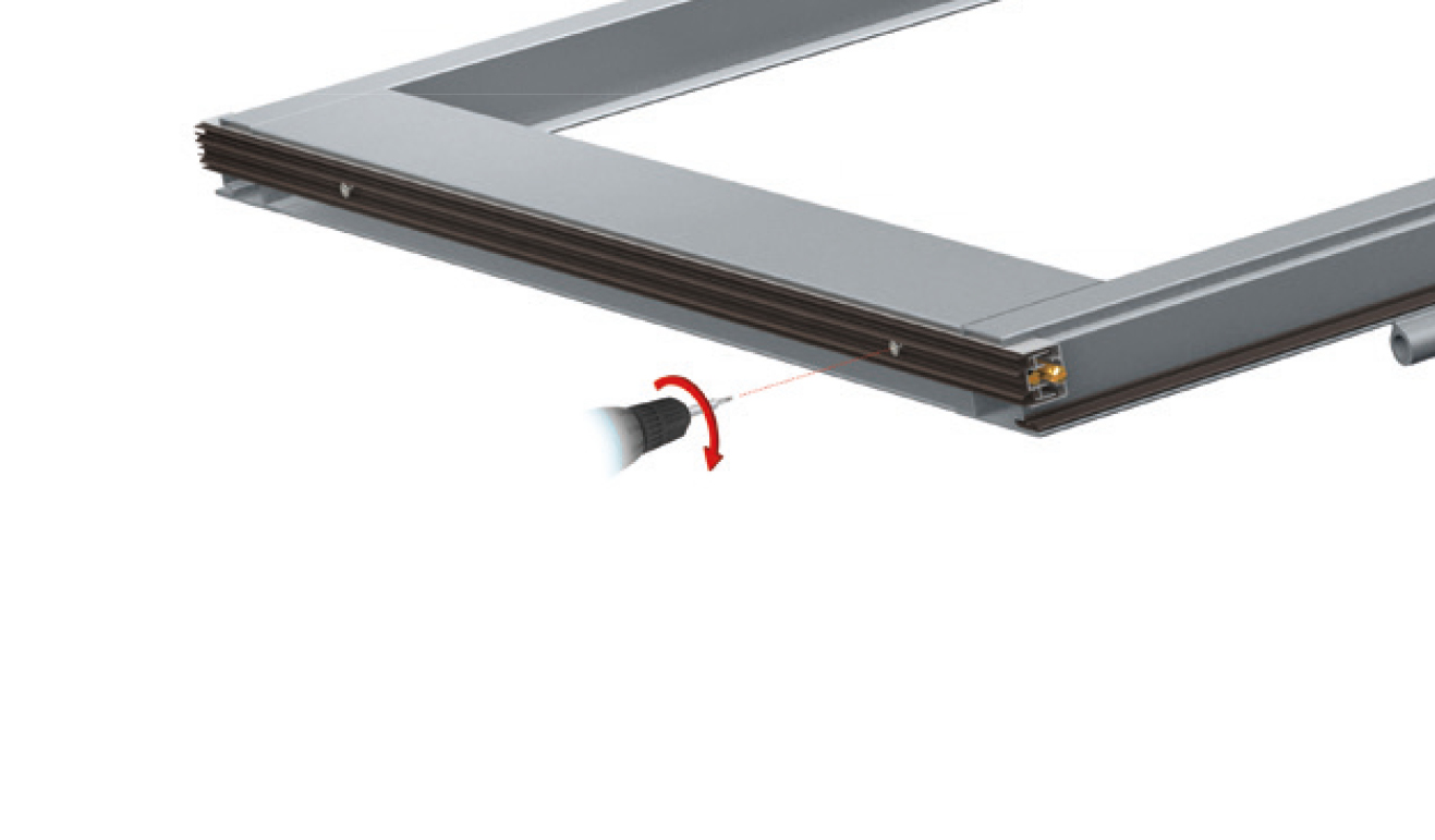 Standard fastening system for drop down seal No Sound Series 270