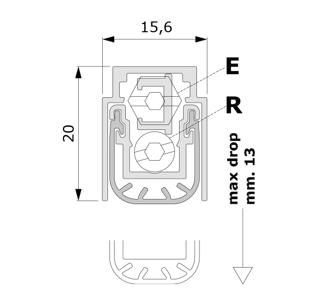 Misure standard (mm) per il paraspifferi Serie No Sound 1700